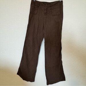Worn Jeans Co. Linen Blend Chocolate Brown Pants Women’s 8 / 29 Pockets Light